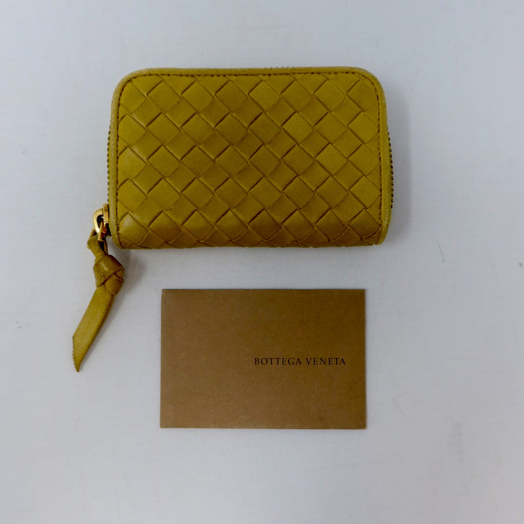 Bottega Veneta Intrecciato Card Holder Yellow Small