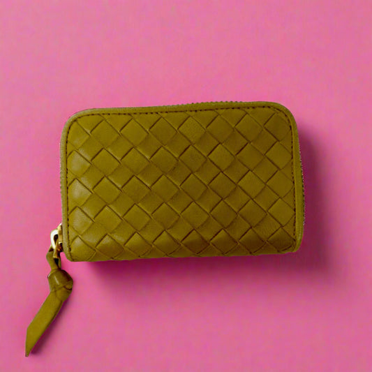 Bottega Veneta Intrecciato Card Holder Yellow Small