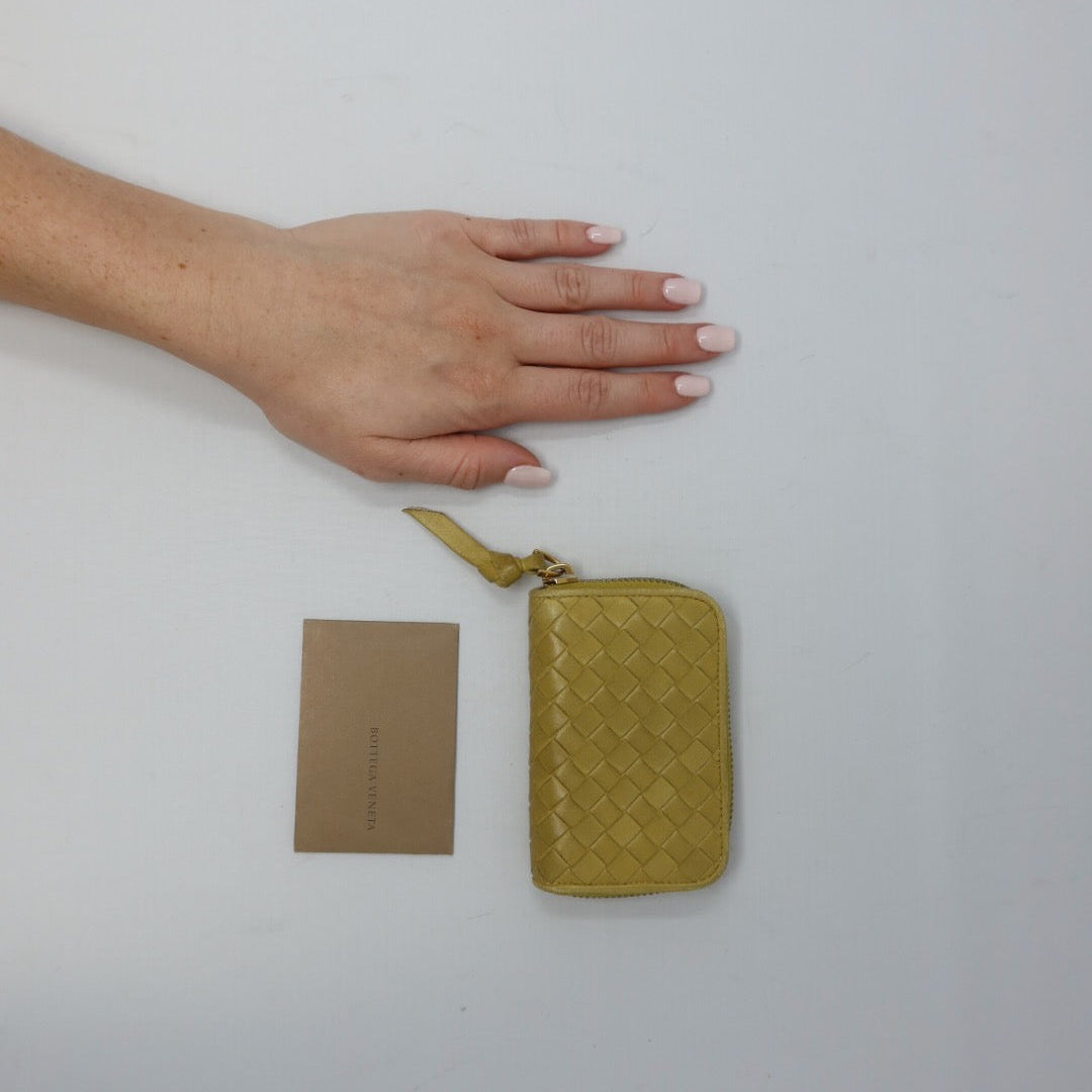 Bottega Veneta Intrecciato Card Holder Yellow Small