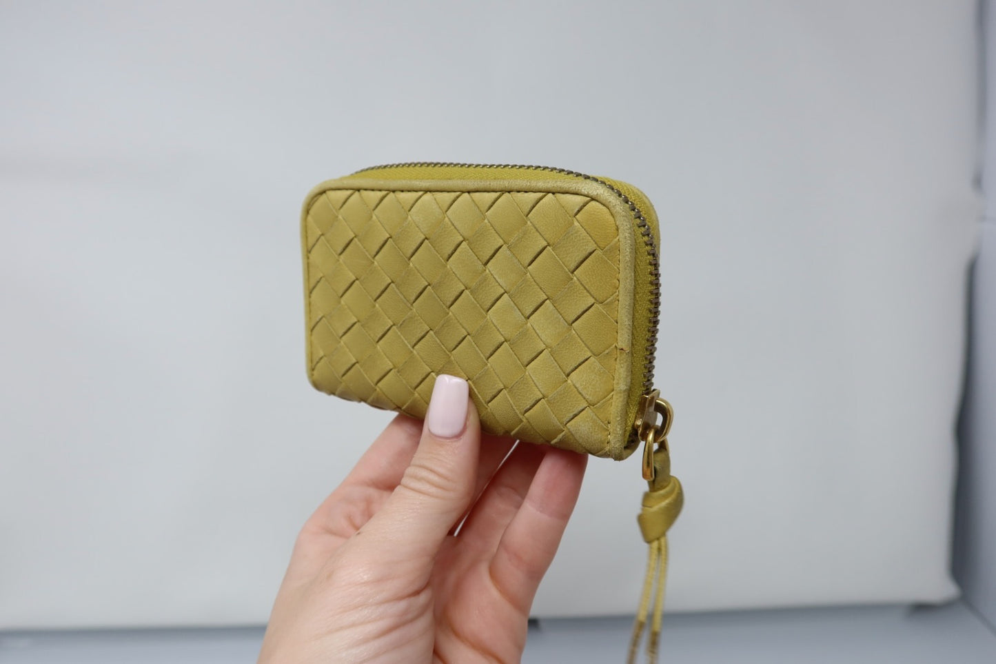 Bottega Veneta Intrecciato Card Holder Yellow Small
