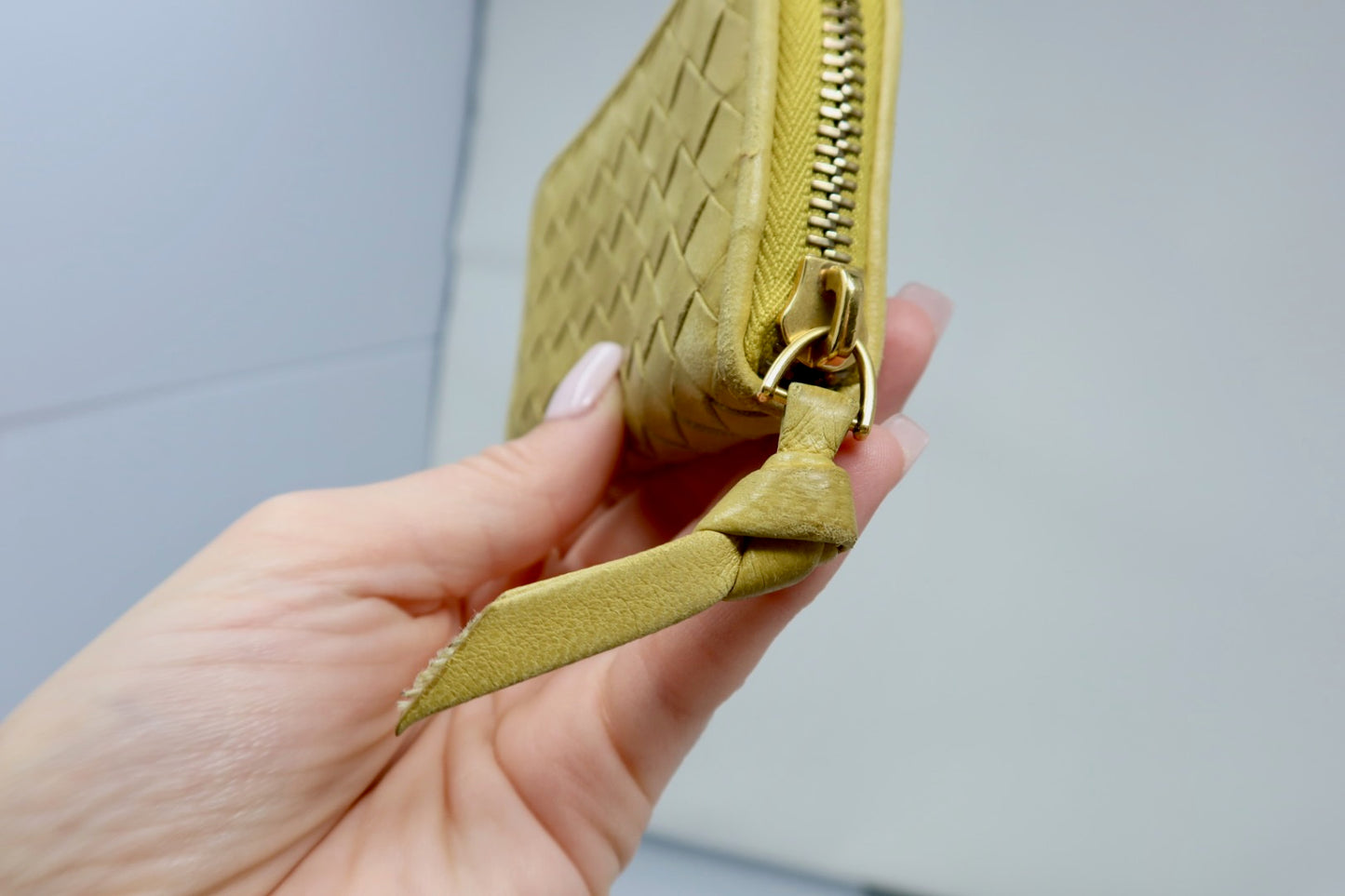 Bottega Veneta Intrecciato Card Holder Yellow Small