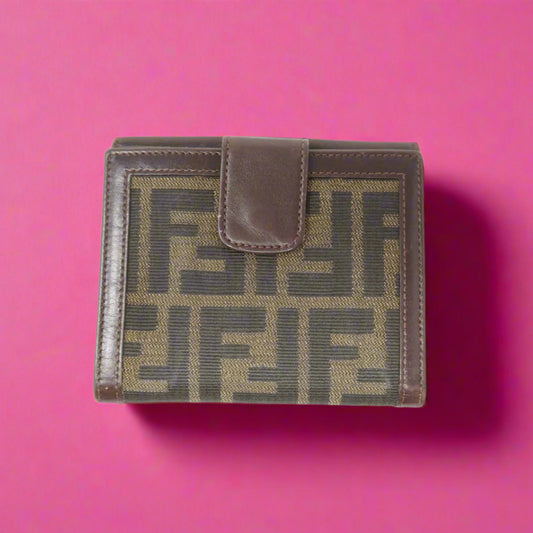 Fendi Zucca Canvas Compact Wallet