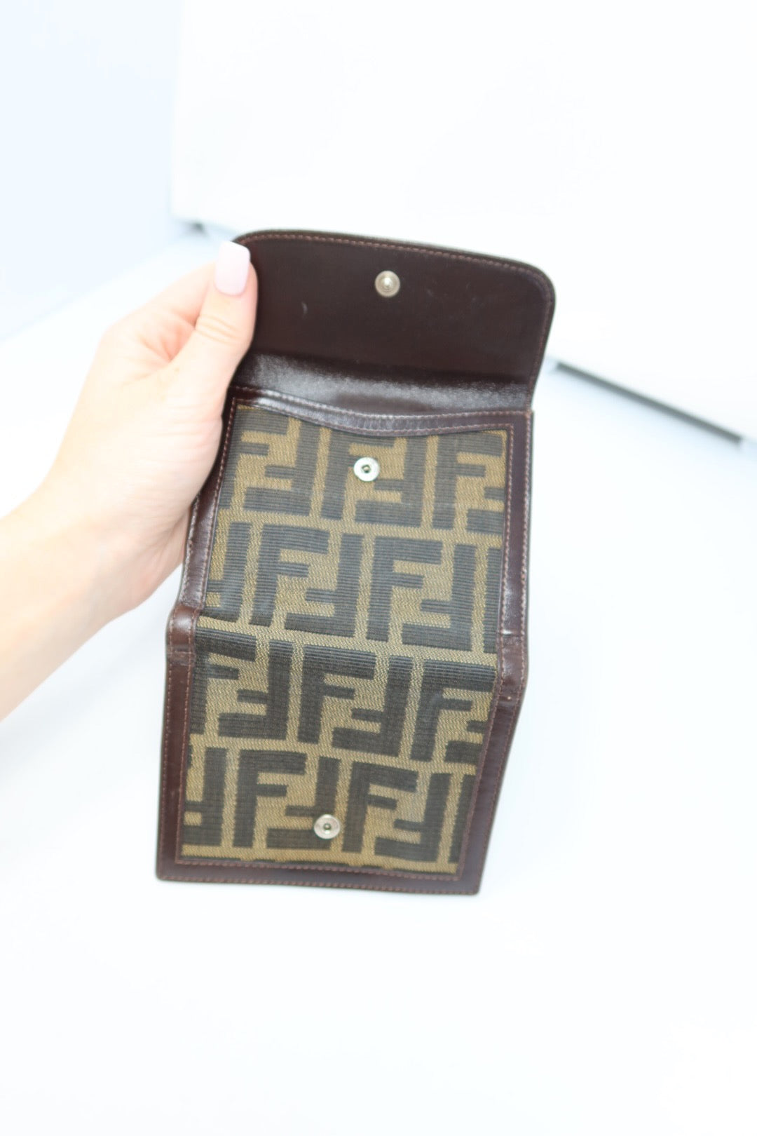 Fendi Zucca Canvas Compact Wallet