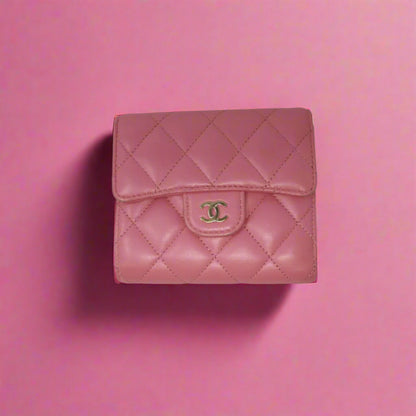 Chanel Matelasse Lambskin Wallet Pink