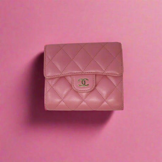 Chanel Matelasse Lambskin Wallet Pink