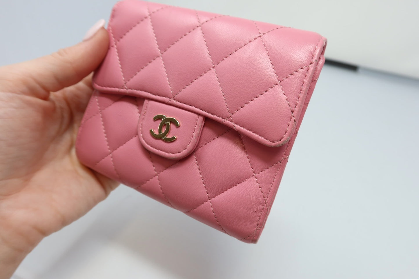 Chanel Matelasse Lambskin Wallet Pink
