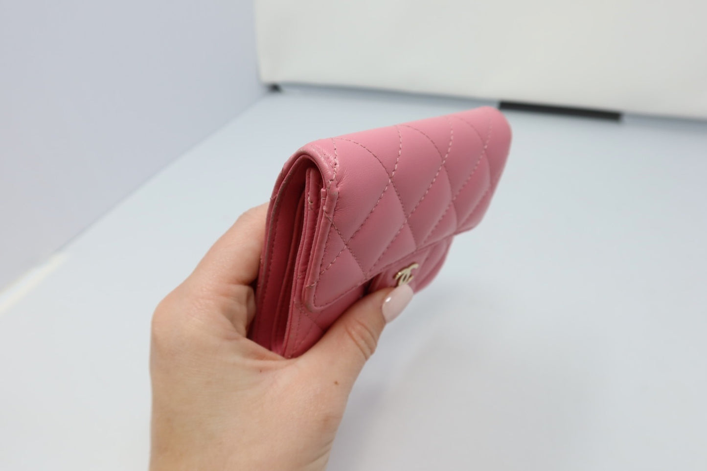 Chanel Matelasse Lambskin Wallet Pink