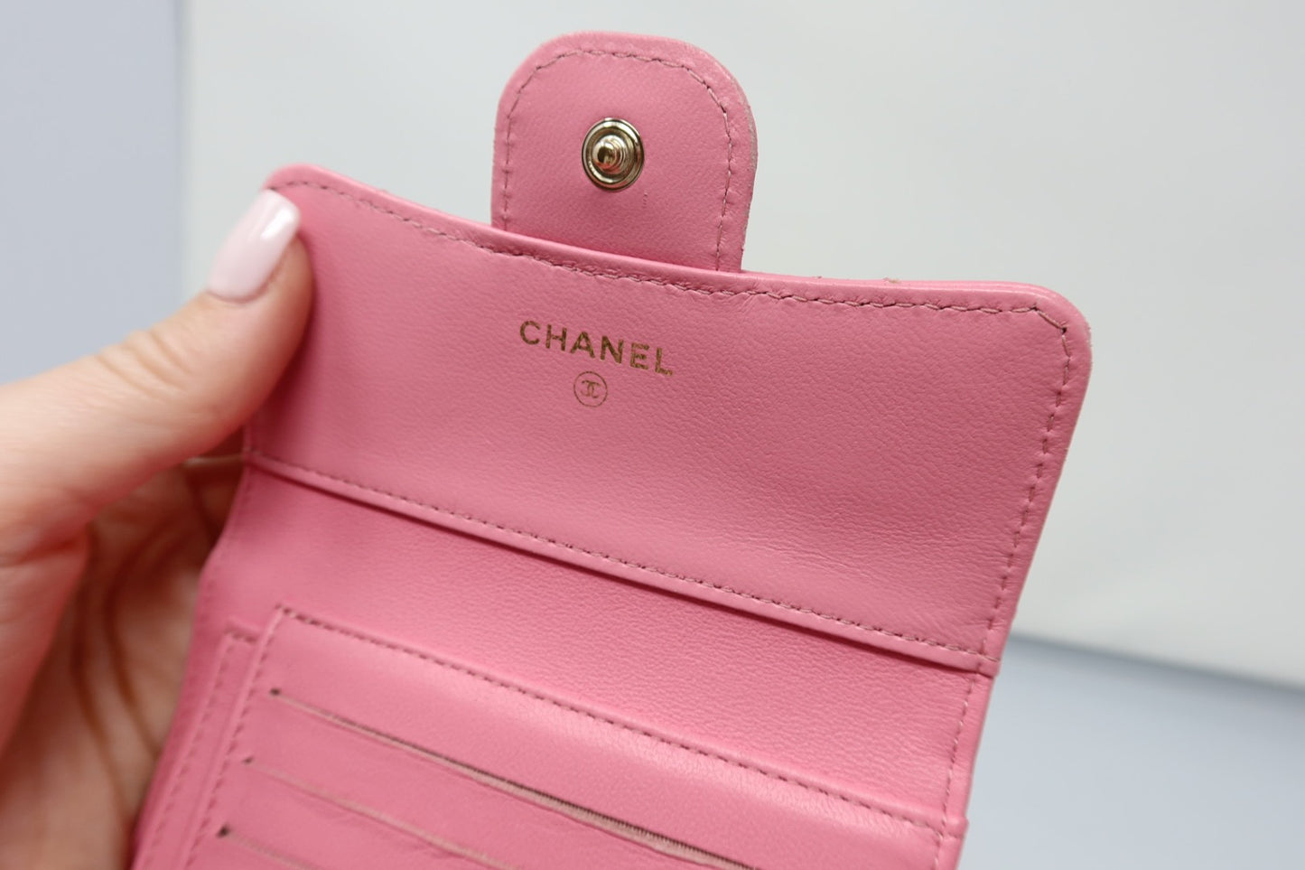 Chanel Matelasse Lambskin Wallet Pink