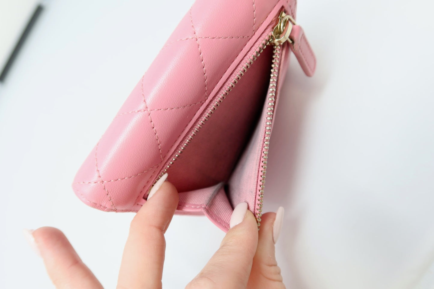 Chanel Matelasse Lambskin Wallet Pink