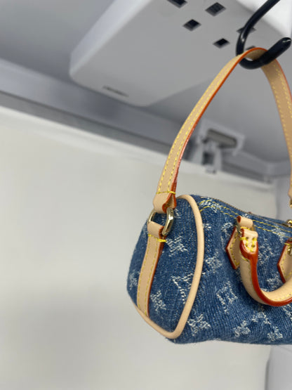 Louis Vuitton x TM Cherry Micro Speedy Bag Charm with Strap, original box, and duster