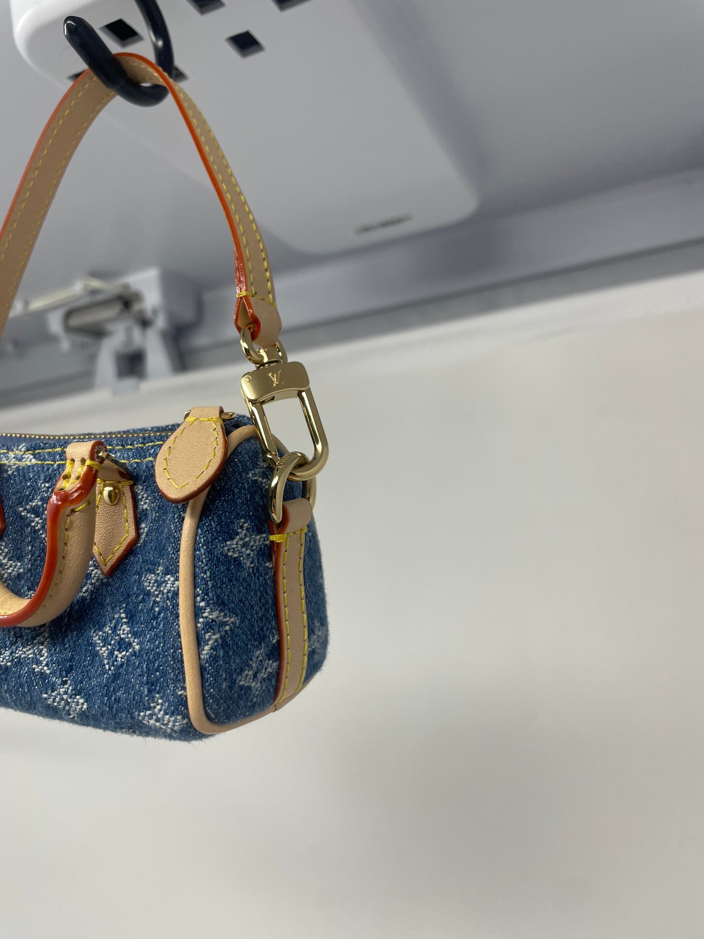 Louis Vuitton x TM Cherry Micro Speedy Bag Charm with Strap, original box, and duster