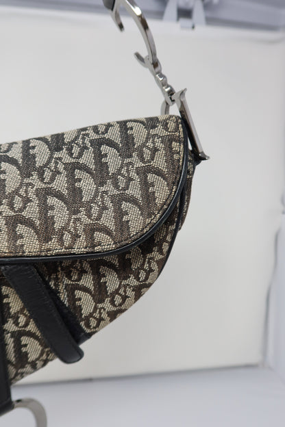 Dior Trotter Black Canvas Saddle Bag