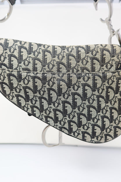 Dior Trotter Black Canvas Saddle Bag