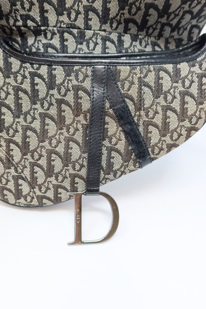 Dior Trotter Black Canvas Saddle Bag