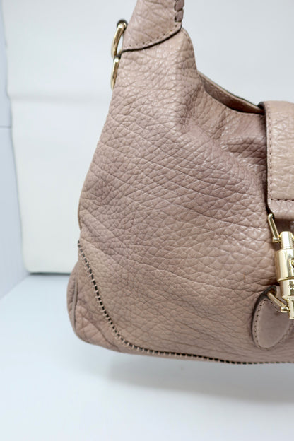 Gucci Hobo Jackie Grey Leather Shoulder Bag (comes with strap)