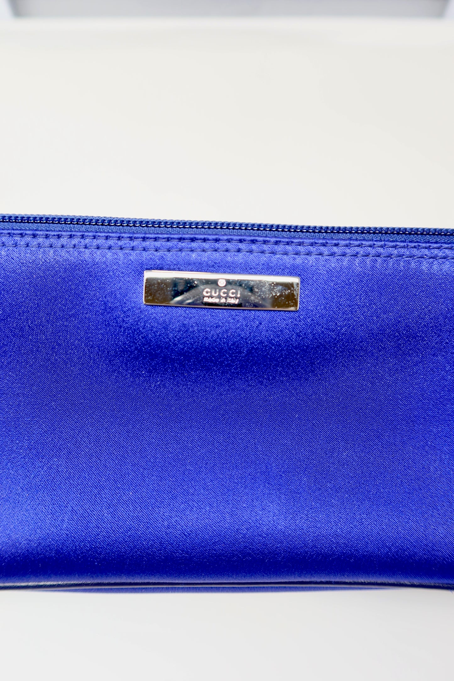 Gucci Royal Blue Satin Pochette