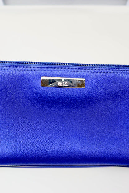 Gucci Royal Blue Satin Pochette