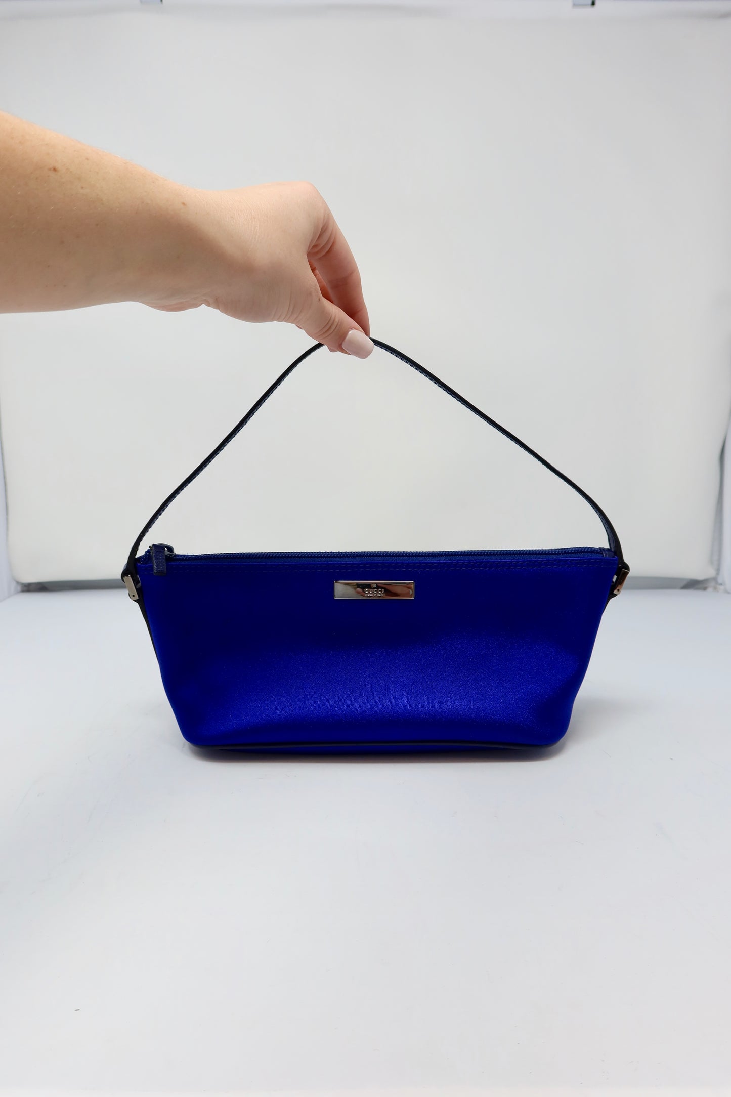 Gucci Royal Blue Satin Pochette