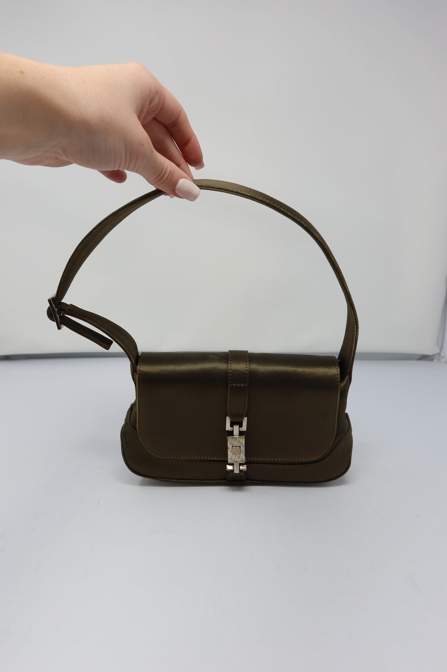 Gucci Tom Ford Era Mini Khaki Satin Jackie Bag