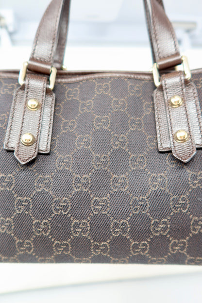 Gucci GG Canvas Dark Brown Mini Tote - Under $700