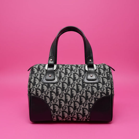 Dior Trotter Canvas Mini Boston Bag Black