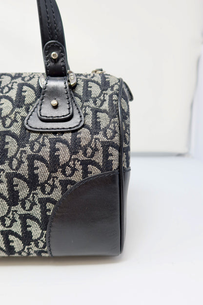 Dior Trotter Canvas Mini Boston Bag Black