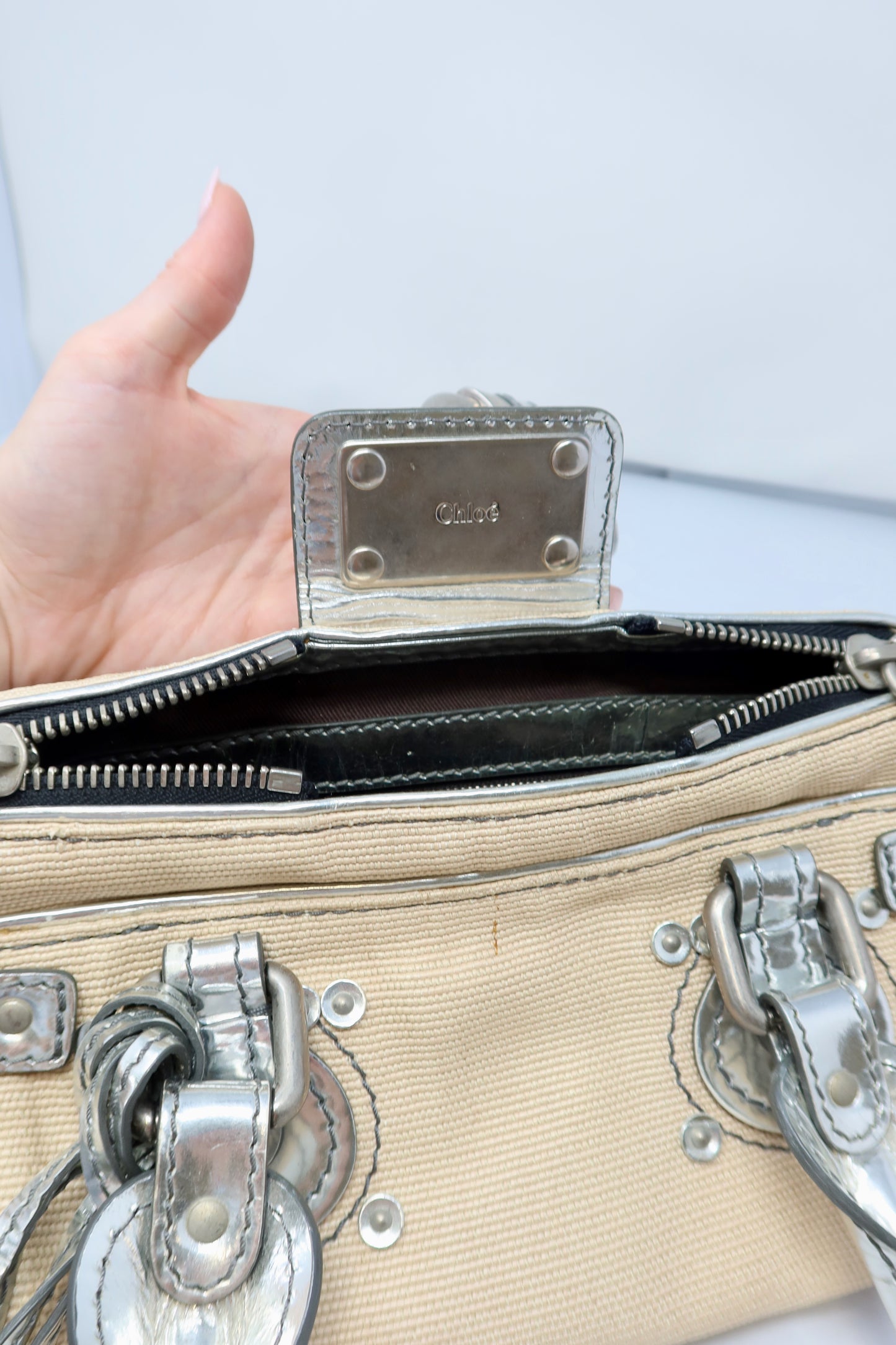 Chloe Paddington Mini Silver Bag - Under $1000