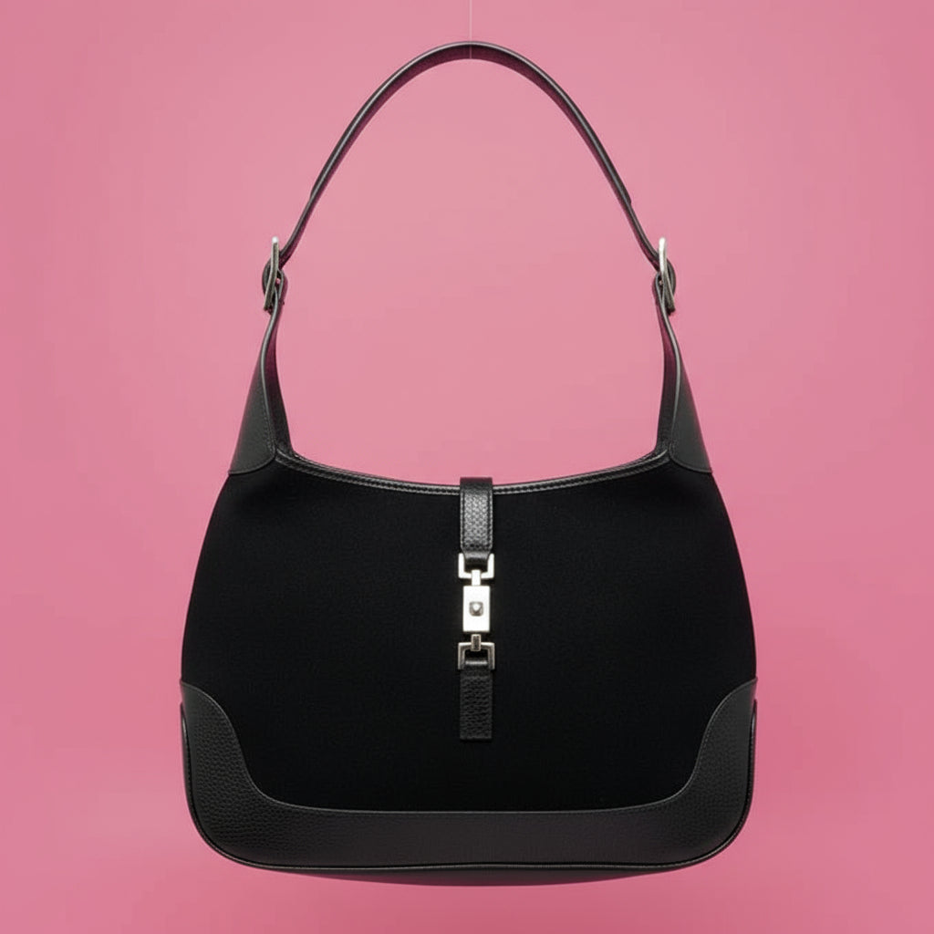 Gucci Jackie Tom Ford Era Wool Black Shoulder Bag