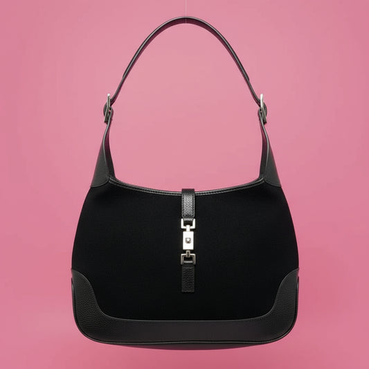 Gucci Jackie Tom Ford Era Wool Black Shoulder Bag