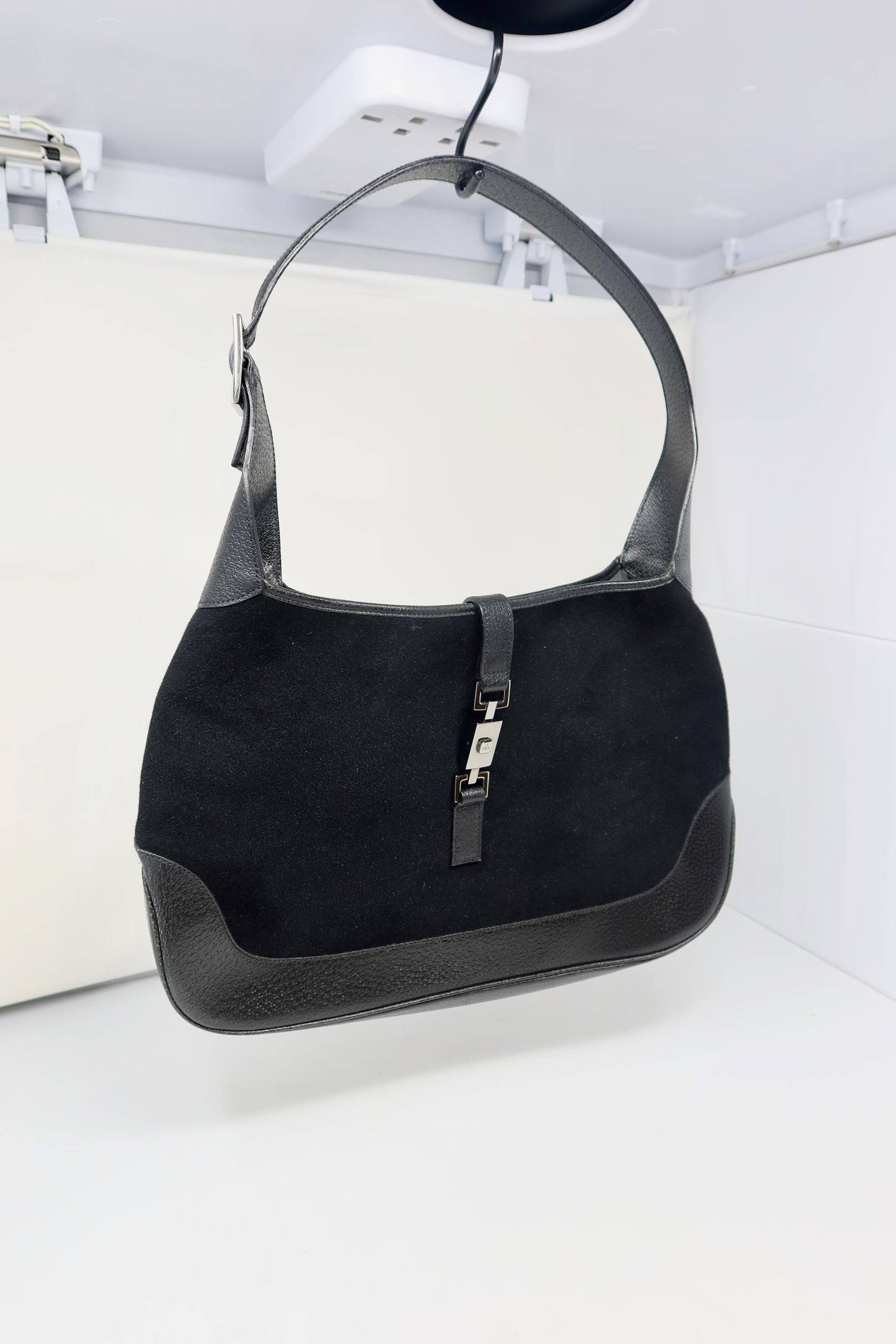Gucci Jackie Tom Ford Era Wool Black Shoulder Bag