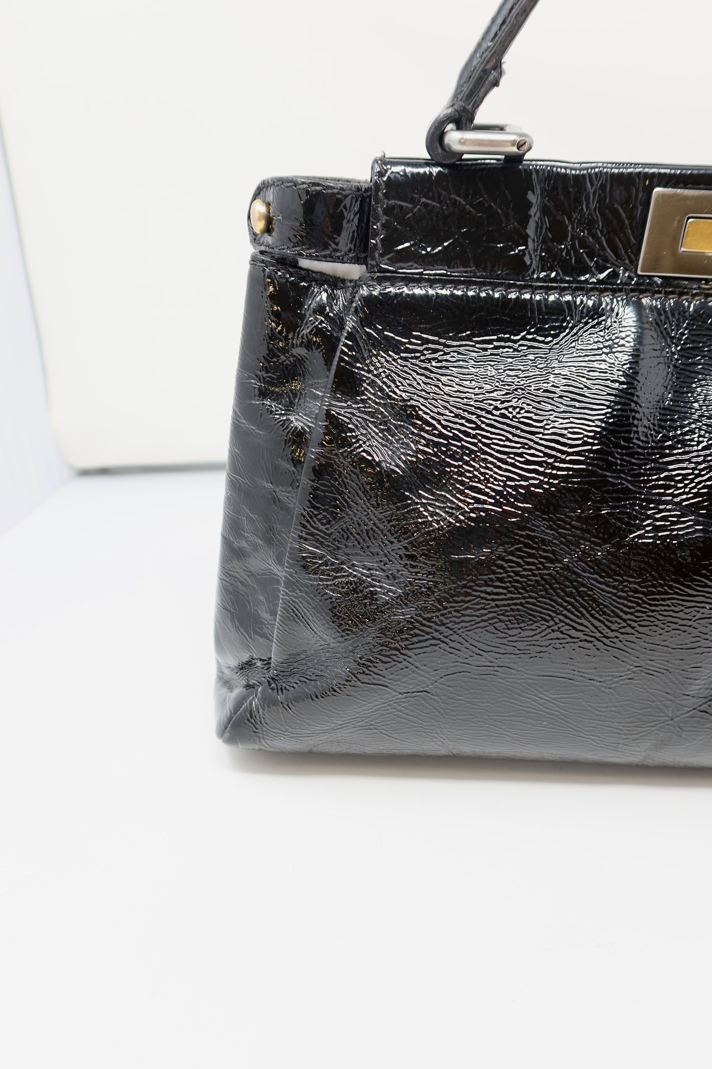Fendi Peekaboo Black Patent Leather Bag - Under $800