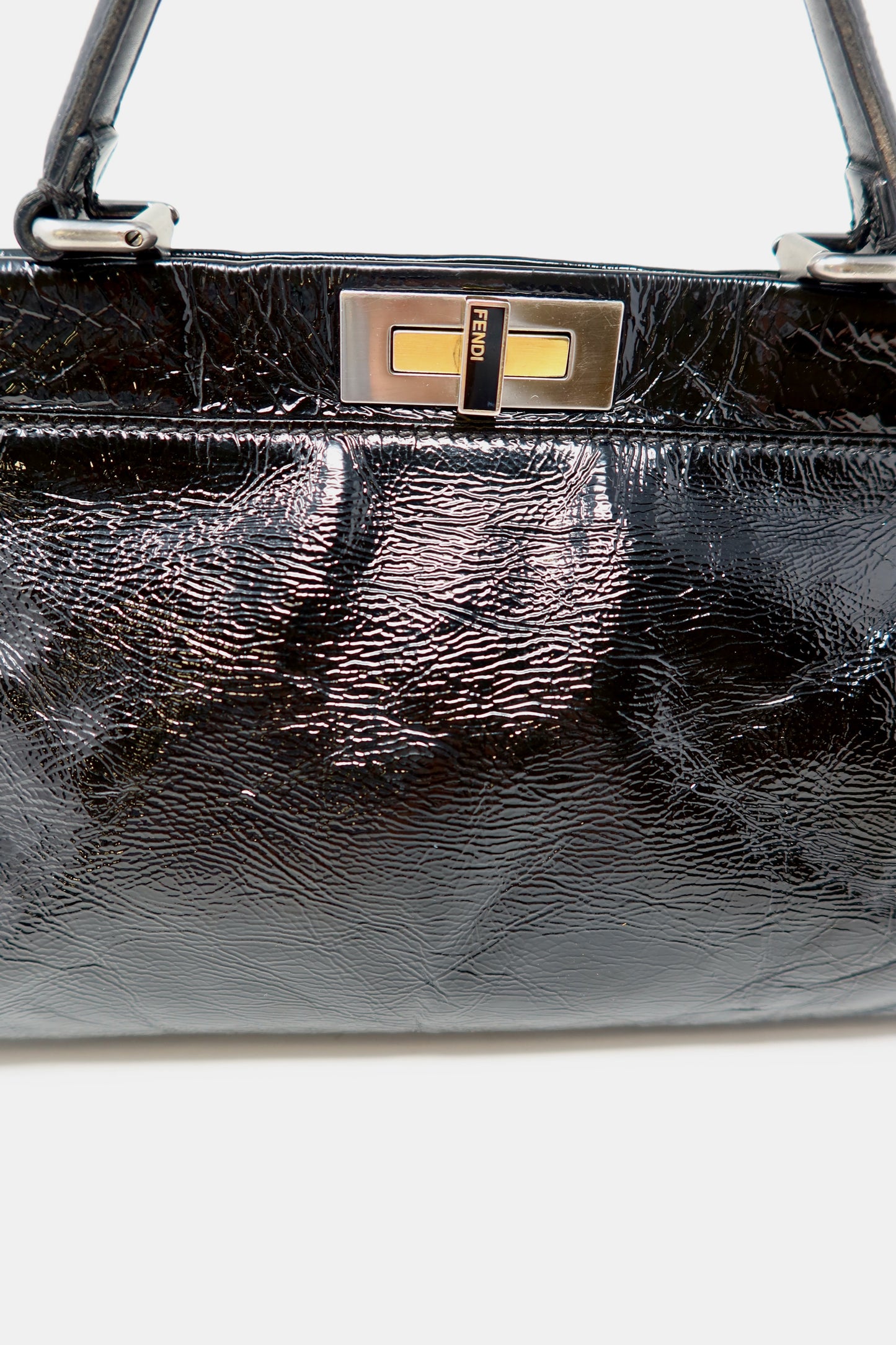 Fendi Peekaboo Black Patent Leather Bag - Under $800