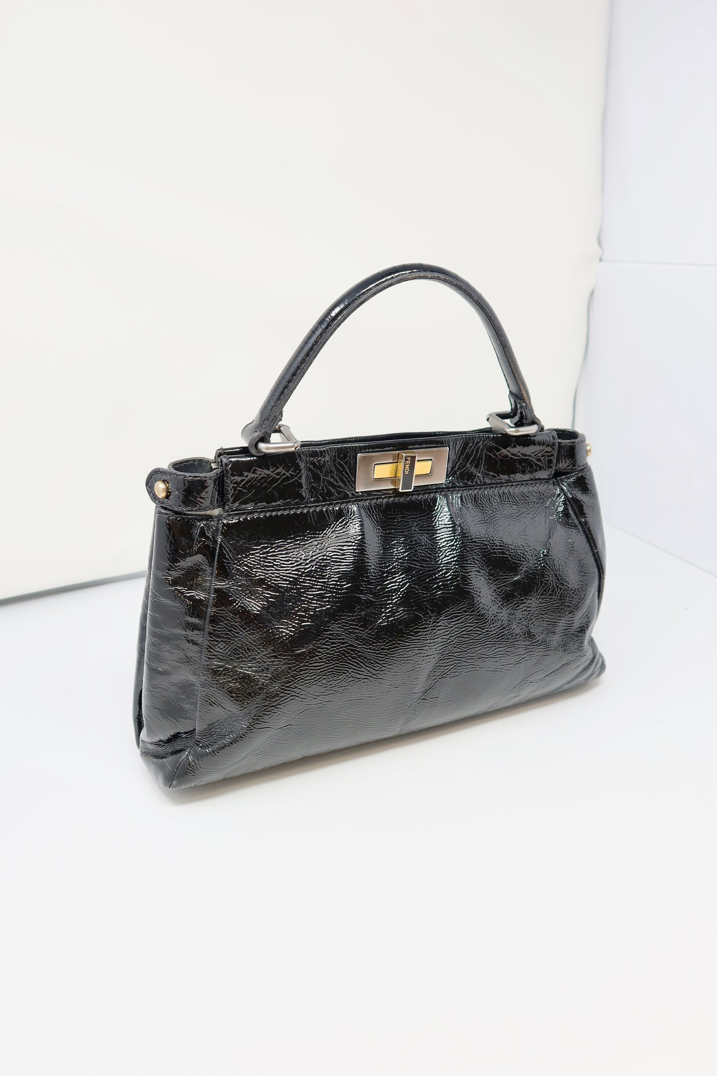 Fendi Peekaboo Black Patent Leather Bag - Under $800