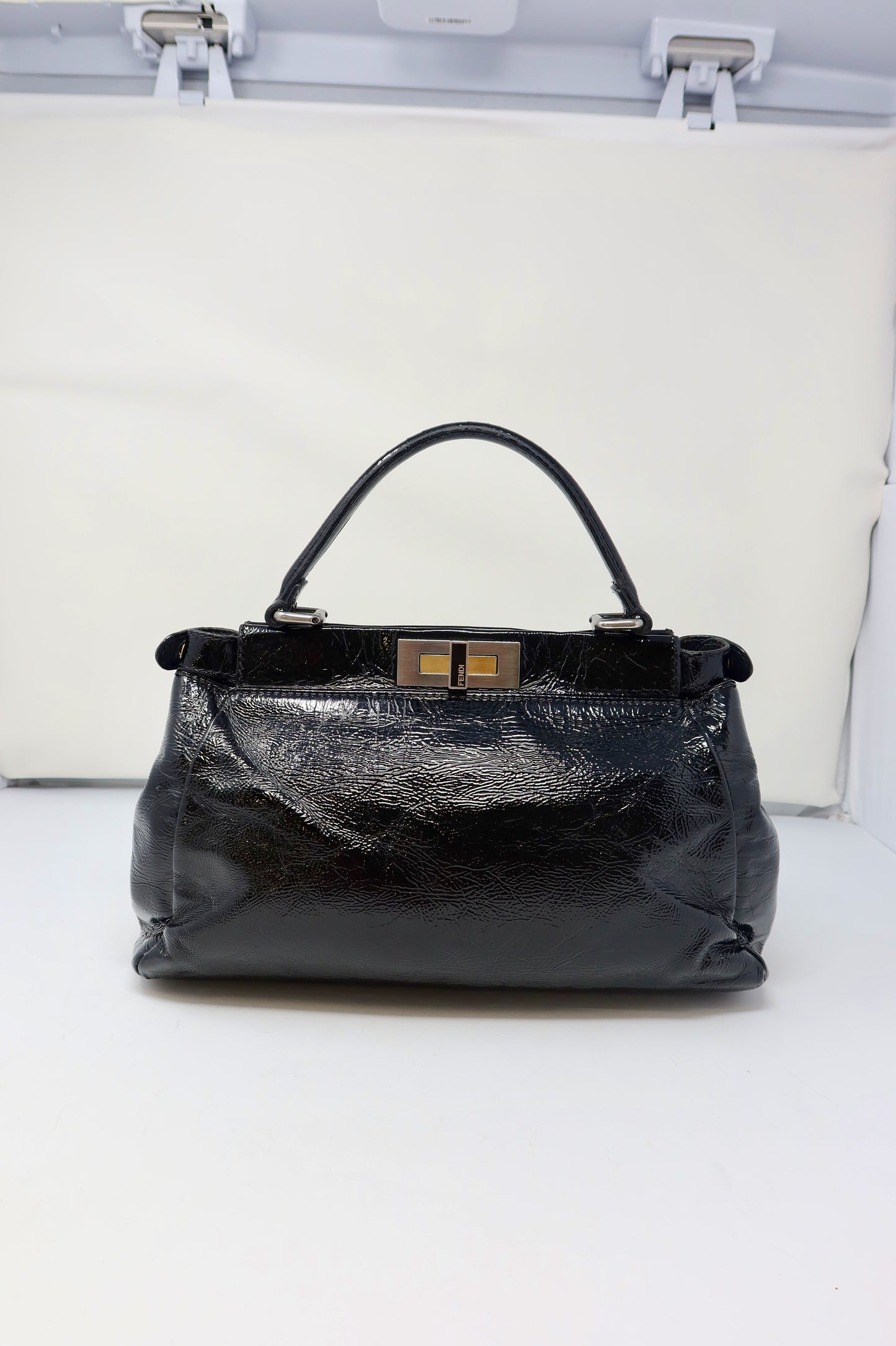 Fendi Peekaboo Black Patent Leather Bag - Under $800