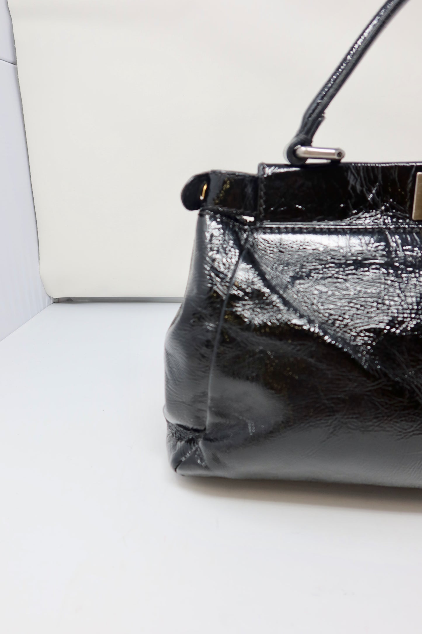 Fendi Peekaboo Black Patent Leather Bag - Under $800