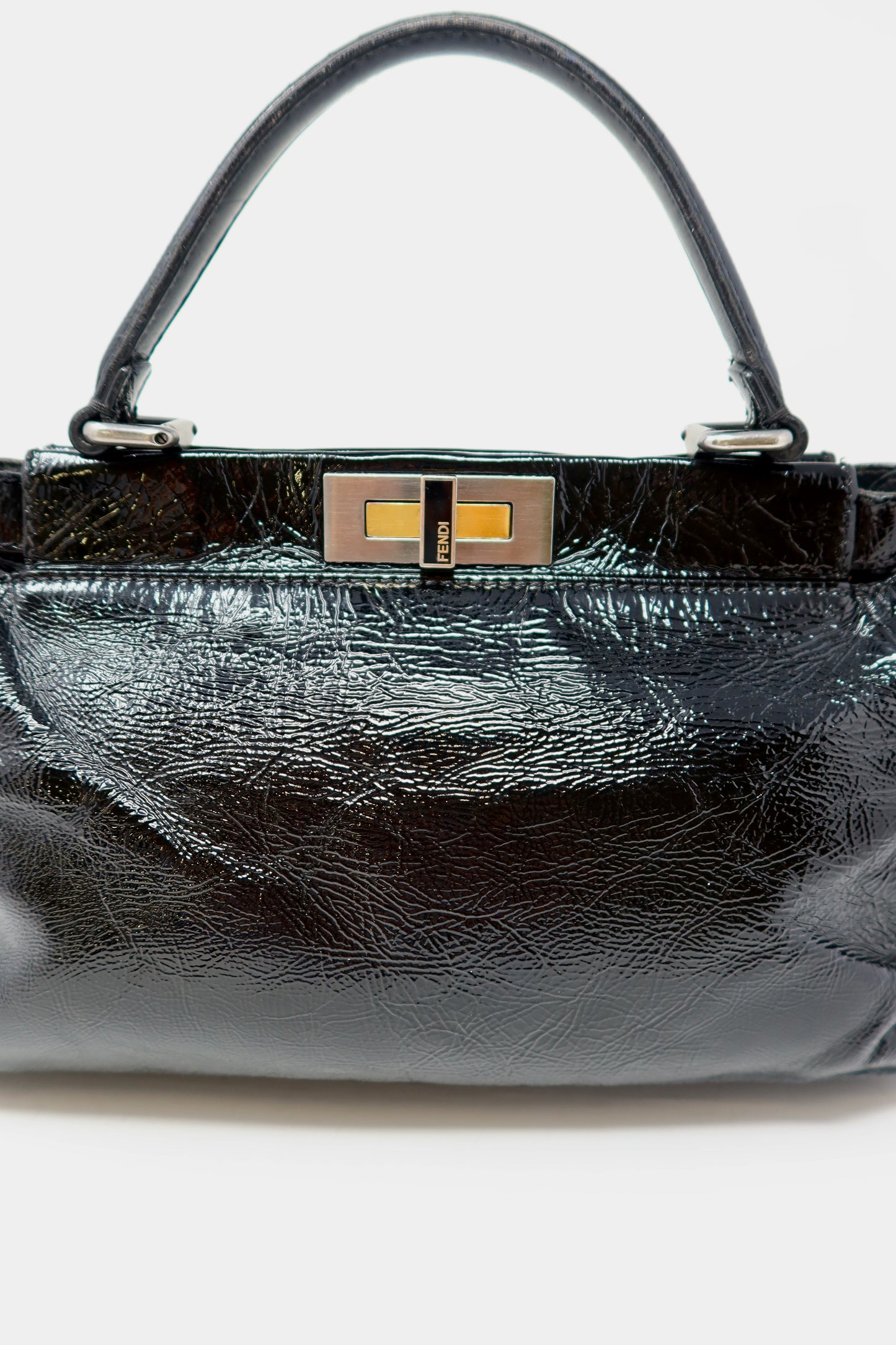 Fendi Peekaboo Black Patent Leather Bag - Under $800