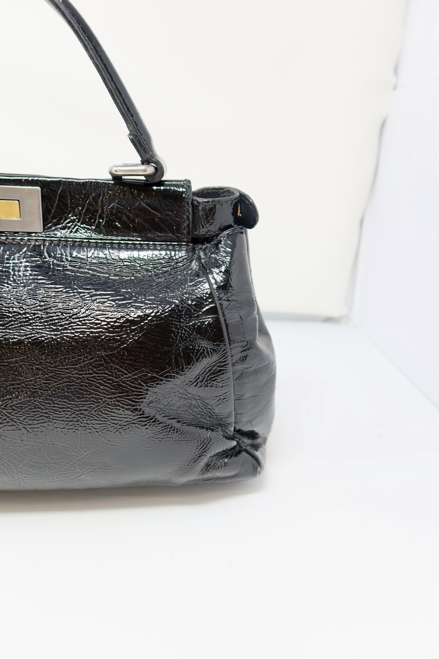Fendi Peekaboo Black Patent Leather Bag - Under $800