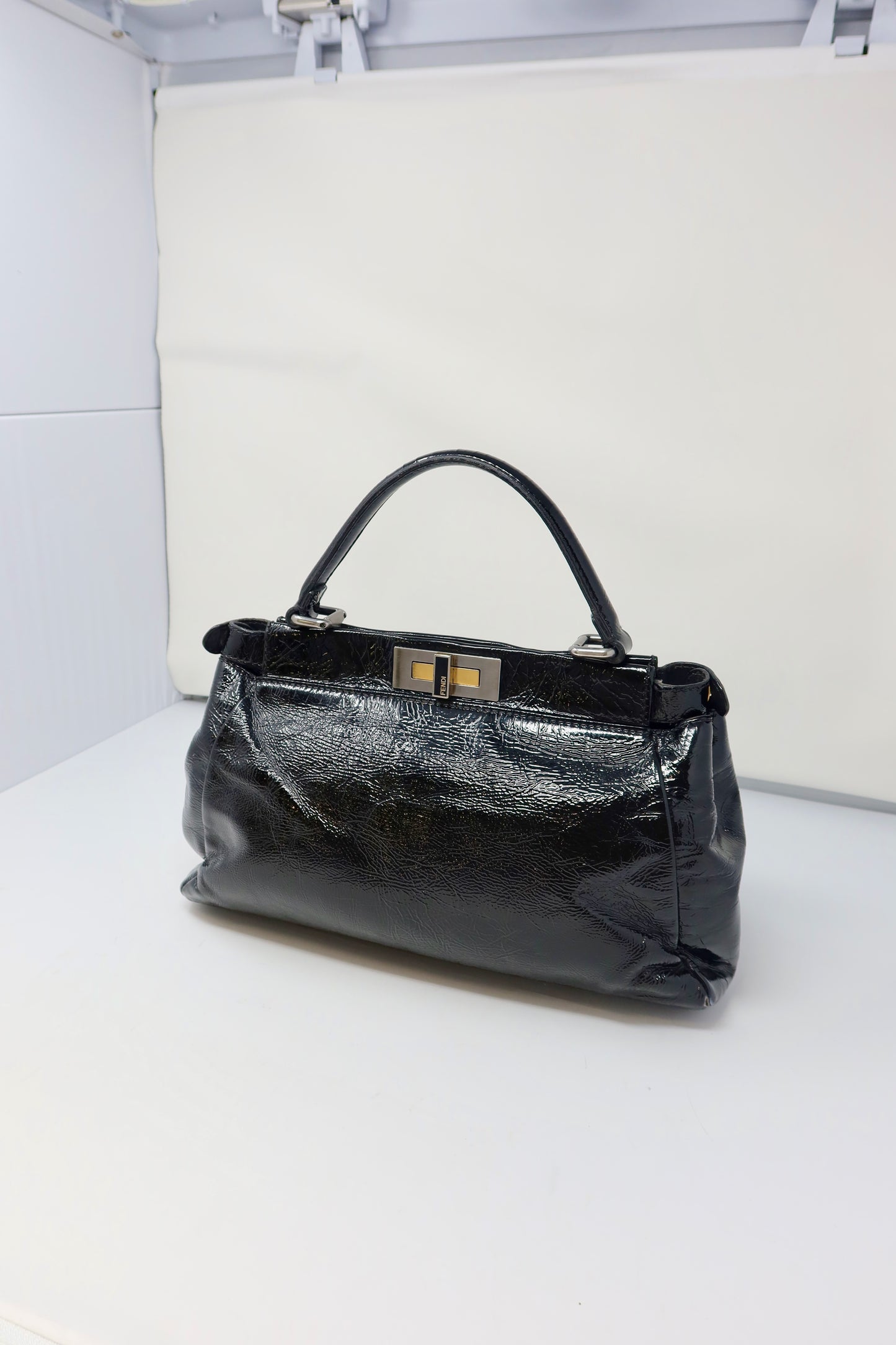 Fendi Peekaboo Black Patent Leather Bag - Under $800