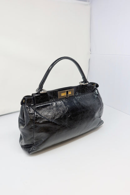 Fendi Peekaboo Black Patent Leather Bag - Under $800