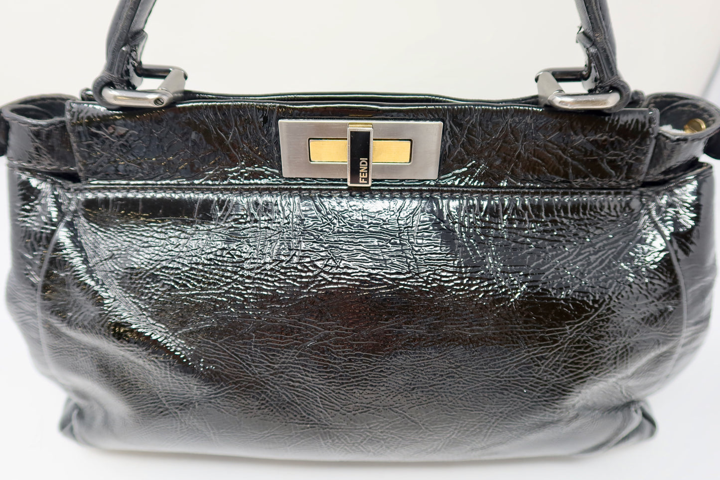 Fendi Peekaboo Black Patent Leather Bag - Under $800