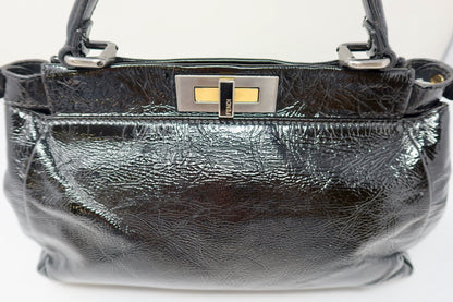 Fendi Peekaboo Black Patent Leather Bag - Under $800