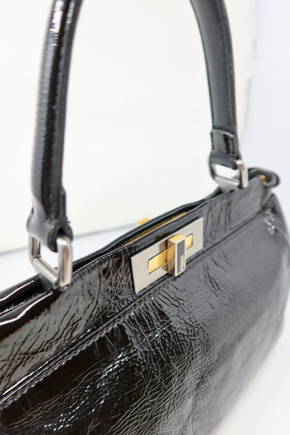 Fendi Peekaboo Black Patent Leather Bag - Under $800