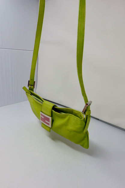 Fendi Lime Green Skinny Baguette Shoulder Bag