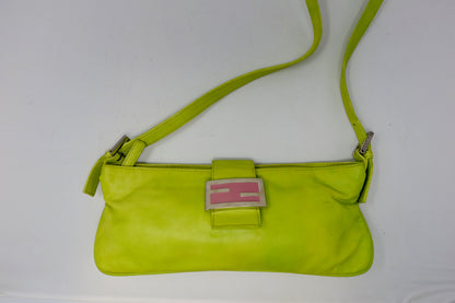 Fendi Lime Green Skinny Baguette Shoulder Bag