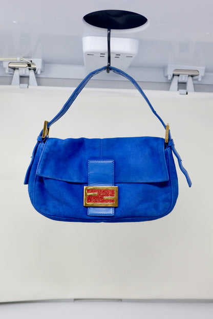 Fendi Baguette Blue Suede