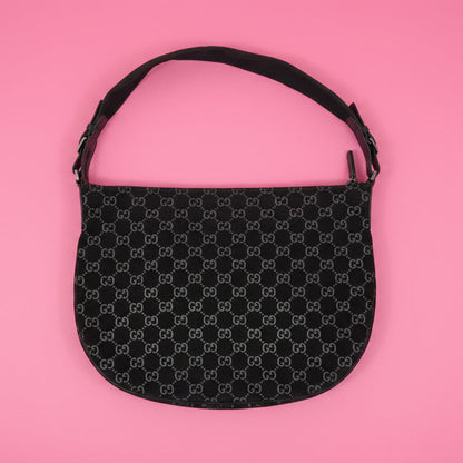 Gucci Velvet Black GG Suede