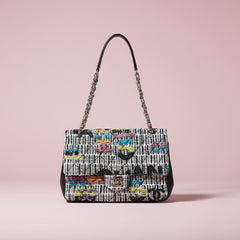 Chanel Easy Fantasy Multicolor Printed Tweed Flap Shoulder Bag