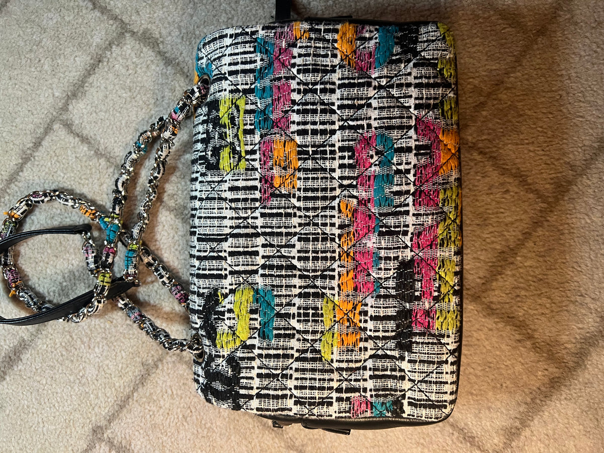Chanel Easy Fantasy Multicolor Printed Tweed Flap Shoulder Bag