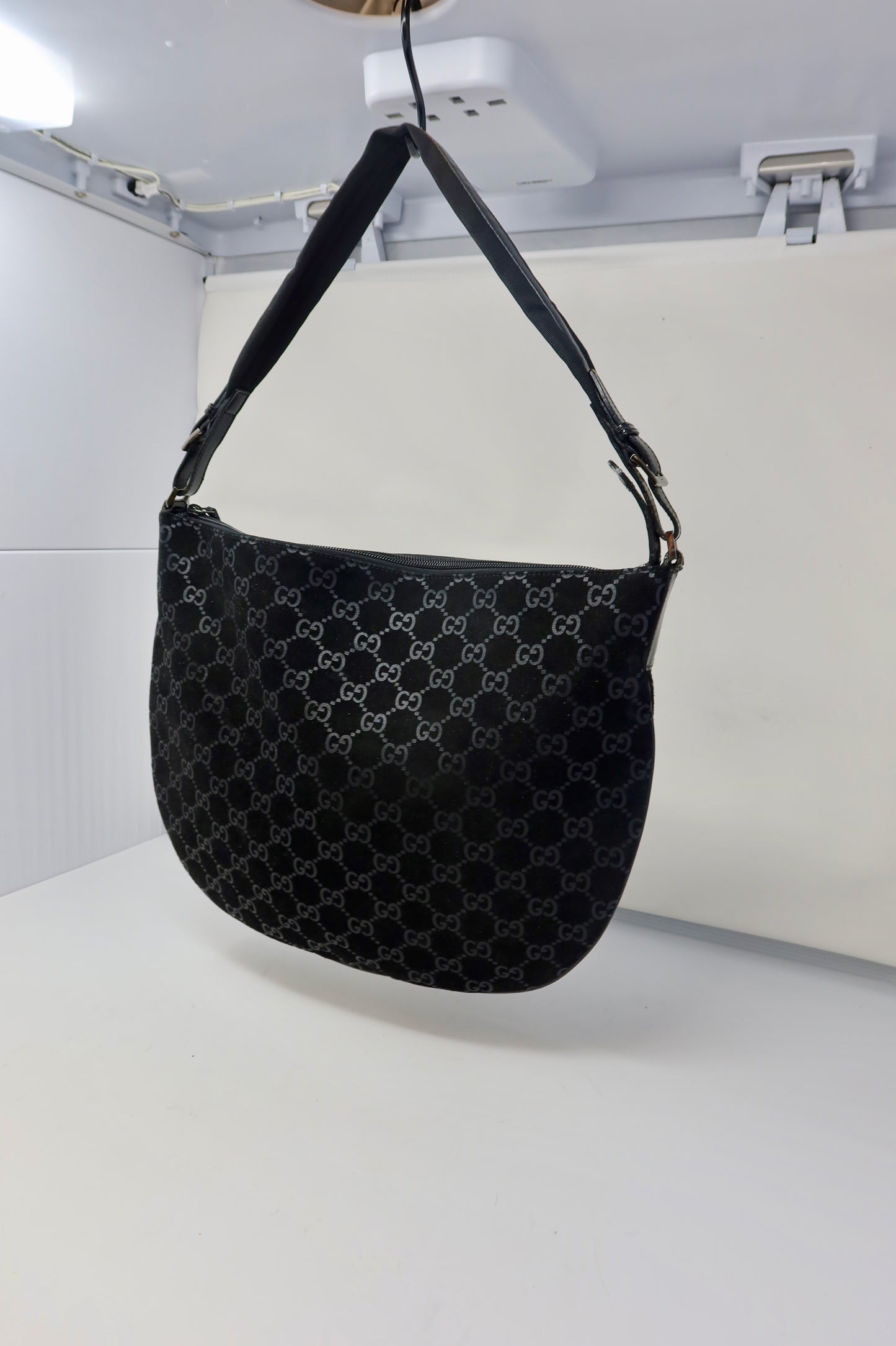 Gucci Velvet Black GG Suede