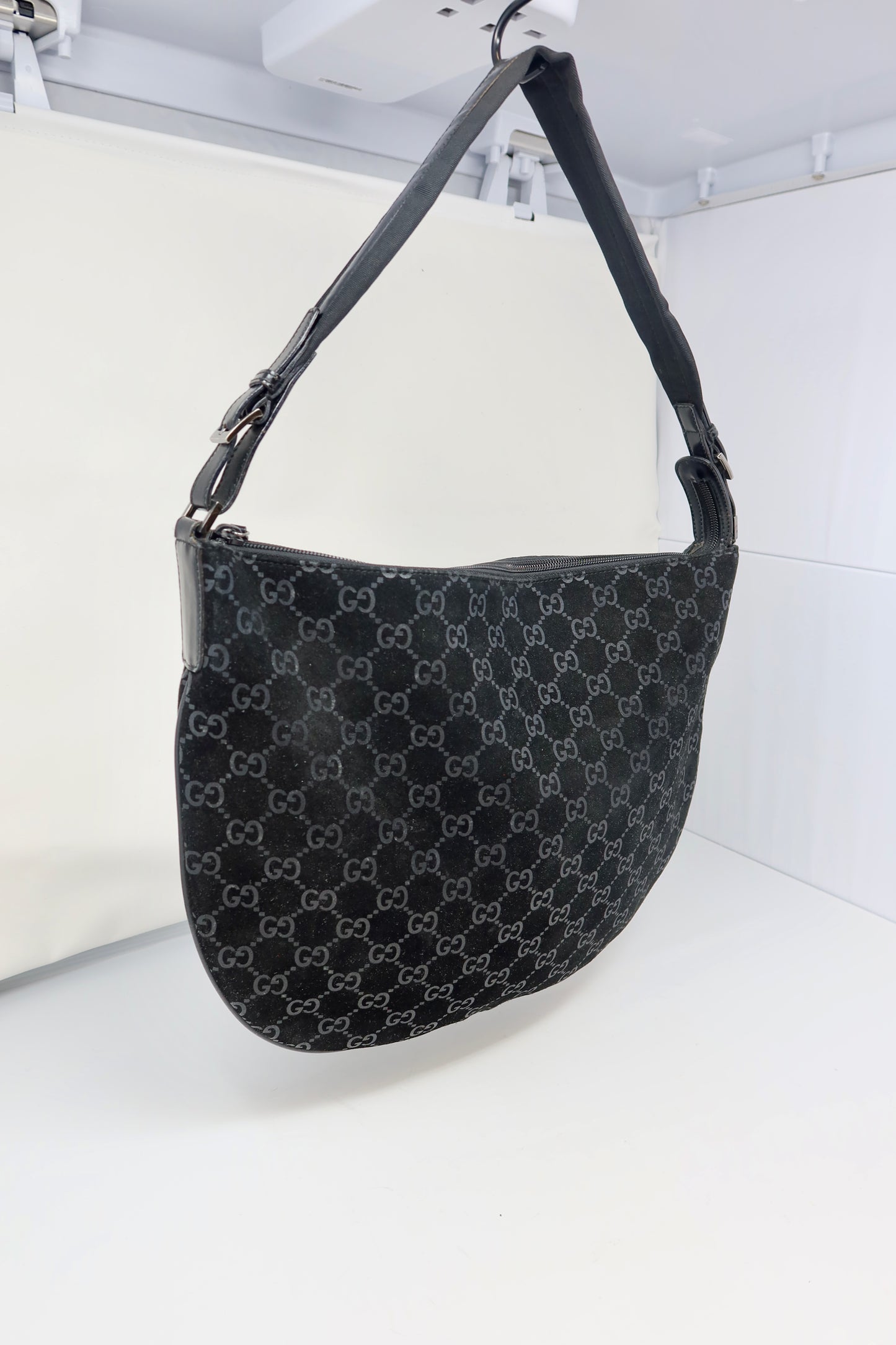 Gucci Velvet Black GG Suede